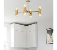 Lampy sufitowe - Elstead MARVELE8-AB-OPAL - Żyrandol na pręcie MARVELE 8xE14/40W/230V złoty - miniaturka - grafika 1