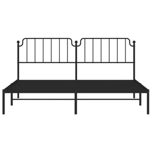 Metalowa rama łóżka z wezgłowiem, czarna, 193x203 cm Lumarko! - Łóżka - miniaturka - grafika 4