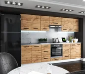 Meble kuchenne - Meble Kuchenne Drewniane Roma 2.8m Kuchnia Z Drewnem Nowoczesna Dąb Wotan - miniaturka - grafika 1