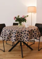 Obrusy i serwetki - Okrągły obrus plamoodporny bawełniany z wzorem Kręgi - miniaturka - grafika 1