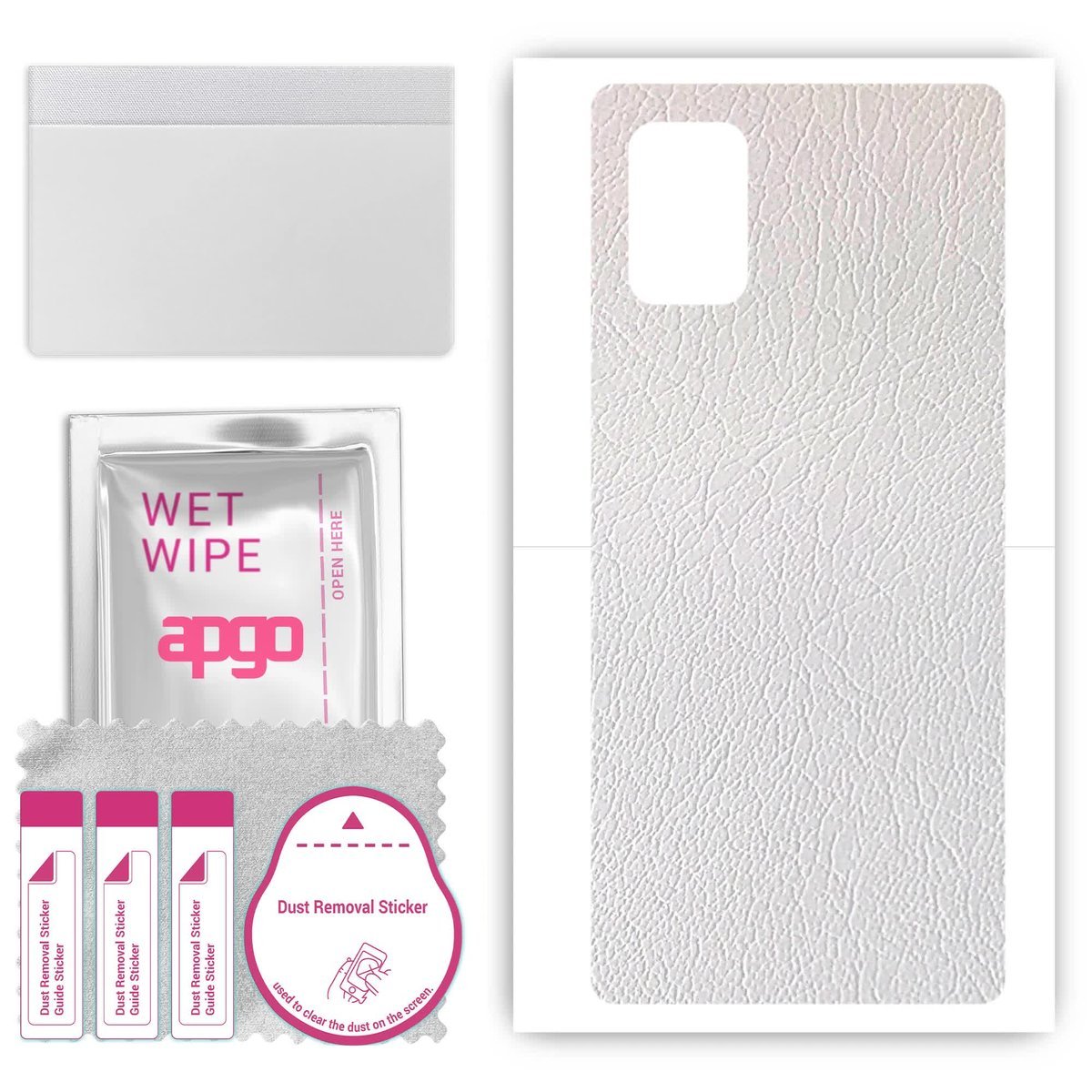 Folia naklejka skórka strukturalna na TYŁ do Samsung Galaxy A71 5G - Skóra Biała - apgo SKINS