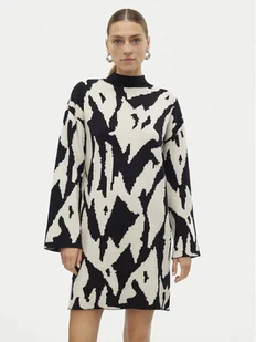 Vero Moda Sukienka dzianinowa Gold New Art 10311362 Czarny Regular Fit - Sukienki - miniaturka - grafika 1
