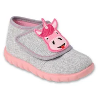 Buty dla dziewczynek - Befado obuwie dziecięce 454P035 szare - miniaturka - grafika 1