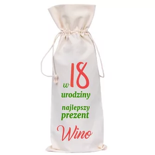 Worek Na Butelkę Bawełniany - 18 Urodziny (01) - Ozdoby bożonarodzeniowe - miniaturka - grafika 1