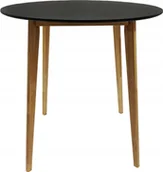 Stoły - kontrast Stół skandynawski okrągły do kuchni jadalny Emma fi80x75 czarny - miniaturka - grafika 1
