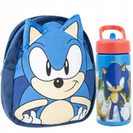 Plecaki szkolne i tornistry - BIDON + SONIC MAŁY PLUSZOWY PLECAK z uszami do przedszkola 22cm PLUSZAK - miniaturka - grafika 1