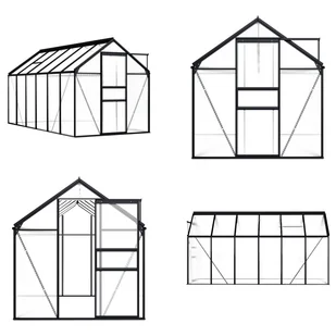 vidaXL Szklarnia aluminiowa antracyt 7,03 m² - Szklarnia - Szklarnie - Szklarnie - Szklarnie - Szklarnie ogrodowe - miniaturka - grafika 1