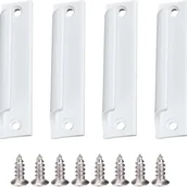 Zawiasy, okucia i inne akcesoria - Klamka do drzwi, zestaw 4 sztuk ze śrubami, klamka do drzwi balkonowych do komody, biała - miniaturka - grafika 1