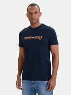 Koszulki męskie - Tommy Jeans T-Shirt DM0DM22548 Granatowy Regular Fit - miniaturka - grafika 1