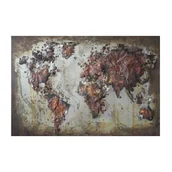Obrazy i zdjęcia - Obraz metalowy 3D LOFT MAPA ŚWIATA 3 - miniaturka - grafika 1