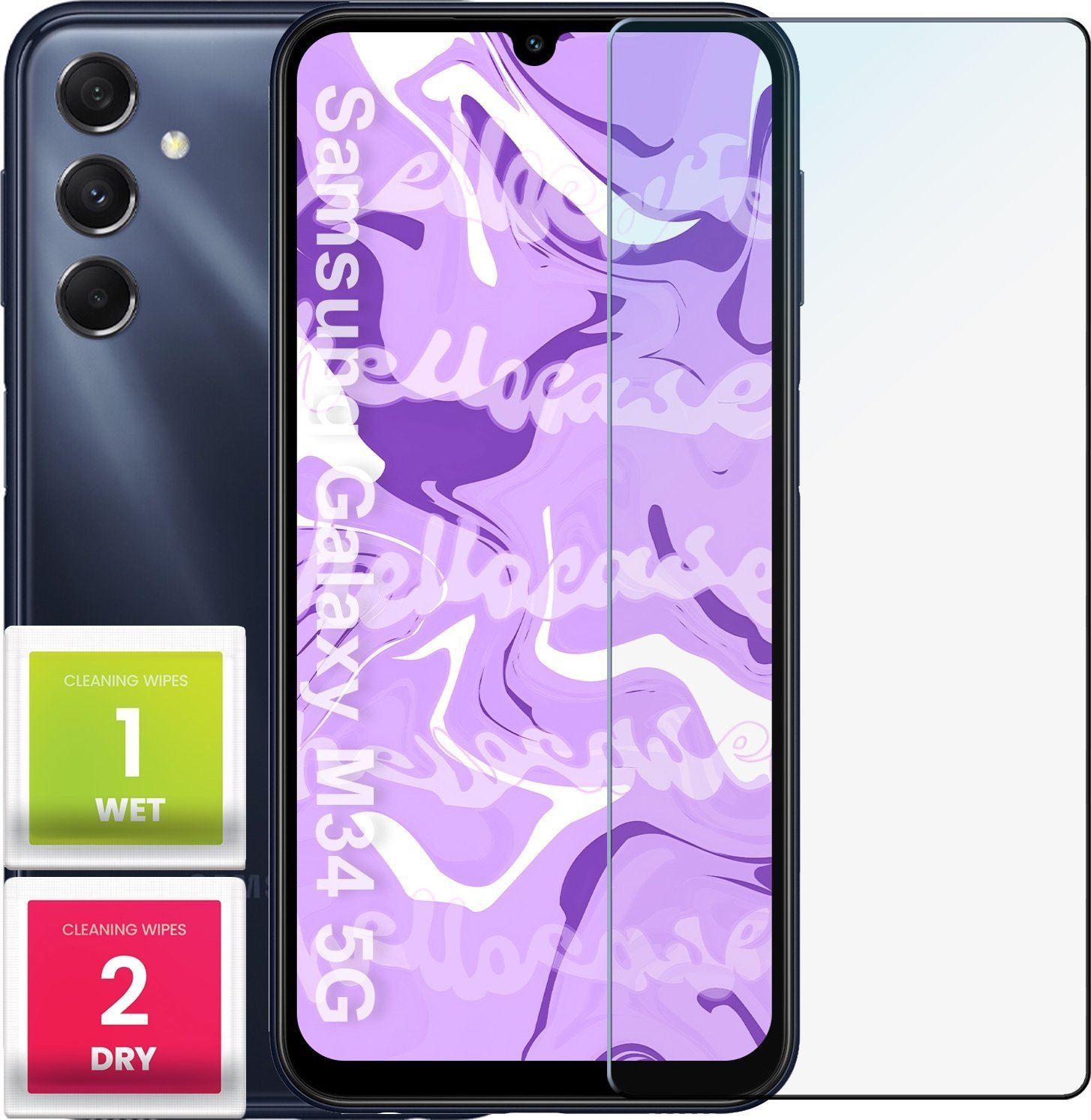 Hello Case Szkło Hartowane do Samsung Galaxy M34 5g szybka 9H, płaskie 2.5D, szybka