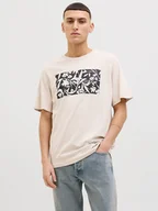 Koszulki męskie - Jack & Jones Koszulka "Jeff" w kolorze kremowym - miniaturka - grafika 1