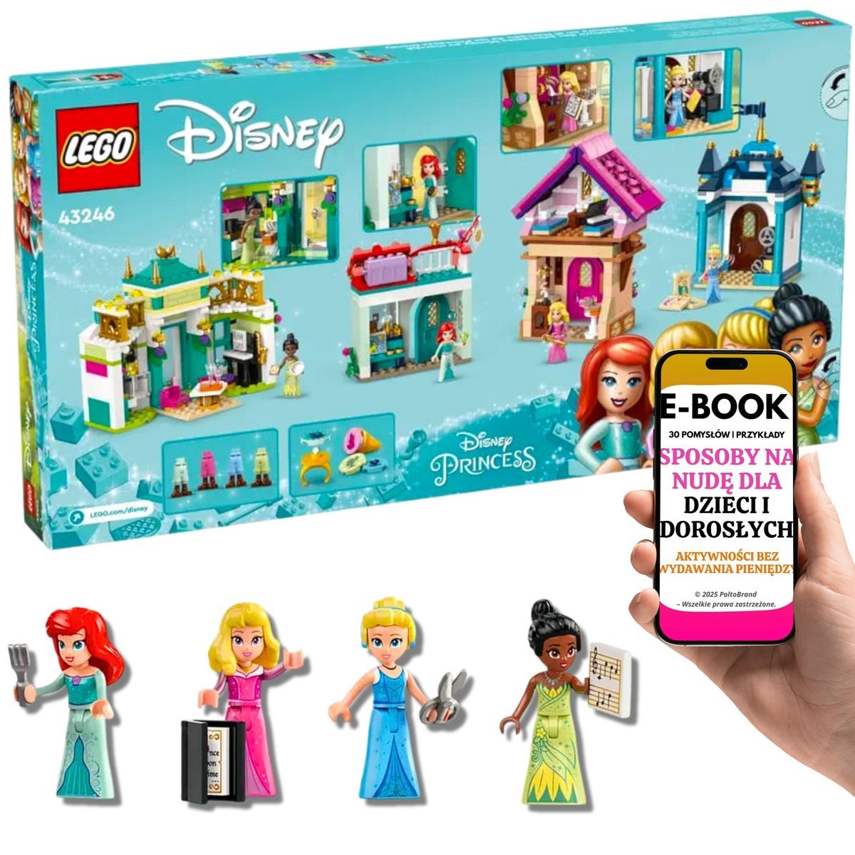 LEGO PREZENT URODZINOWY – LEGO Disney Przygoda na targu z Aurorą, Arielką, Tianą i Kopciuszkiem Lego Na Święta + EBOOK-3