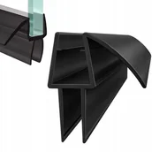 Uszczelki - 50 cm CZARNA USZCZELKA DO KABINY PRYSZNICOWEJ SZYBY DRZWI DOLNA Z OKAPNIKIEM 7 8mm 0.5 Metra - miniaturka - grafika 1