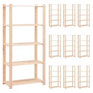 Szafy i regały magazynowe - vidaXL Regały z 5 półkami, 10 szt., 80x38x170 cm, sosna, 250 kg 8719883854717 - miniaturka - grafika 1