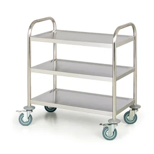B2B Partner Nierdzewny wózek półkowy, 3 półki, 710x410 mm WT-A00501 - Wózki magazynowe - miniaturka - grafika 1