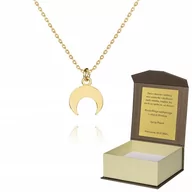 Biżuteria dla dzieci - 925 ZŁOTY ŁAŃCUSZEK 45 CM KSIĘŻYC DEDYKACJA A4Z75 - miniaturka - grafika 1