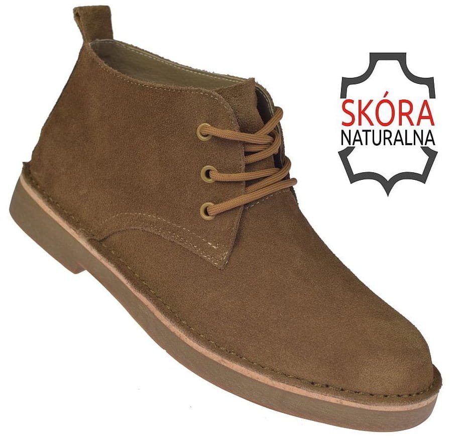 Trzewiki męskie Jankowski JK/B-4-602 skóra zamszowa kolor camel roz. 44