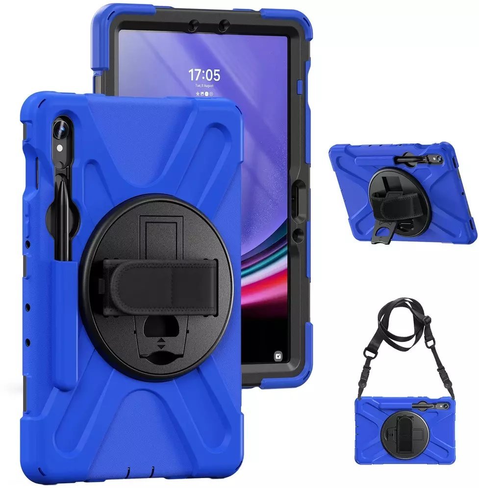 Etui na tablet 4kom.pl Etui Armor z uchwytem do Galaxy Tab S9/ S9 FE/ S10 FE SM-X710/X716B/X510, granatowe