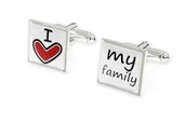 Spinki do mankietów i krawatów - I Love My Family Spinki Do Rękawów Męskie - miniaturka - grafika 1