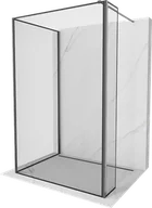 Ścianki i drzwi prysznicowe - Mexen Kioto ścianka prysznicowa Walk-in 140 x 70 x 40 cm, czarny wzór, gun gray szczotkowany - 800-140-070-221-66-70-040 - miniaturka - grafika 1