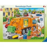 Puzzle - Ravensburger Puzzle w ramce - śmieciarka, 35 elementów 06346 - miniaturka - grafika 1