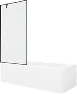 Wanny - Mexen Vega wanna prostokątna 160 x 70 cm z obudową i parawanem 1-skrzydłowym 90 cm, czarny wzór - 550116070X9509007070 - miniaturka - grafika 1