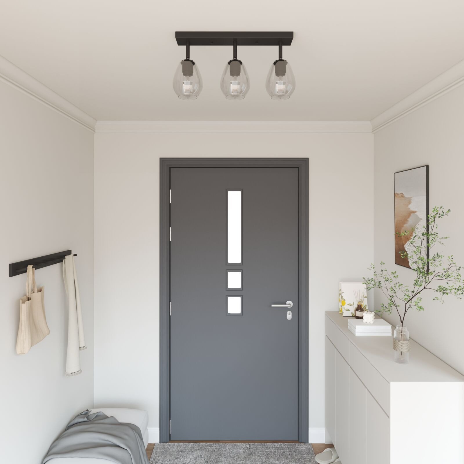 vidaXL Reflektor Sufitowy Czarny Metal 54 x 13 x 26 cm Nowoczesny