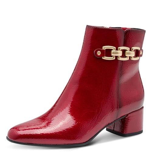 Marco Tozzi Damskie 2-25352-45 modne kozaki, DK.RED PAT, 38 EU, Dk Red Pat, 38 EU