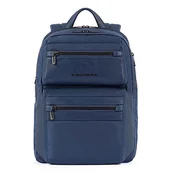Plecaki - PIQUADRO Woody Średni plecak ze skóry i tkaniny, Blau_blau, Taglia unica, Biznes - miniaturka - grafika 1