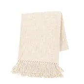 Koce - Beżowa narzuta Tiseco Home Studio Slub, 130x160 cm - miniaturka - grafika 1