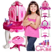 Zabawy w naśladowanie dorosłych - Duża Toaletka Dla Dziewczynek Z Lustrem Otwierana  Z08 - miniaturka - grafika 1