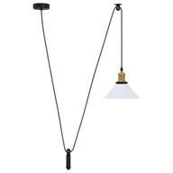 Lampy ogrodowe - vidaXL Lampa wisząca z regulacją wysokości E27 połysk biały - miniaturka - grafika 1