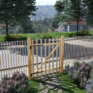 vidaxl Drewniana furtka, leszczyna, 100x120 cm - Bramy garażowe - miniaturka - grafika 1
