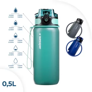 Wessper Tritan 0,5L Zielony - Butelki filtrujące - miniaturka - grafika 1