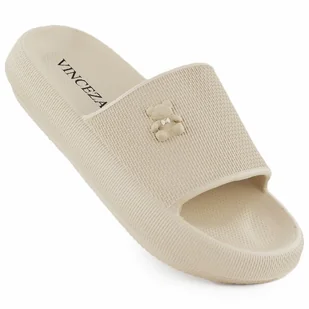 Klapki piankowe na basen plażę z misiem beżowe Vinceza 75210 beżowy - Klapki i japonki damskie - miniaturka - grafika 1