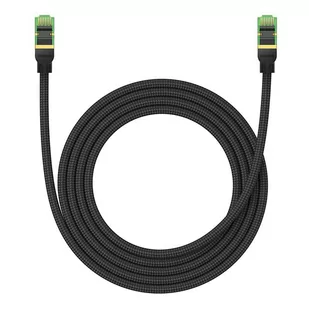 Kabel sieciowy w oplocie kat. 8 Baseus Ethernet RJ45, 40Gbps, 2m (czarny) - Kable miedziane - miniaturka - grafika 3