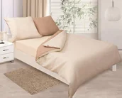 Pościel - Matex Pościel dwustronna satynowa Double Face kremowo-beżowy 140x200 mx-140-dbf-1602 - miniaturka - grafika 1