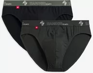 Majtki męskie - Męskie slipy bambusowe Atlantic 2MP-1565 czarne/khaki - miniaturka - grafika 1