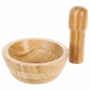 Secret de Gourmet Moździerz bambusowy z poręcznym tłuczkiem ekologiczne i funkcjonalne akcesoria kuchenne B00XJR566E - Pozostałe akcesoria kuchenne - miniaturka - grafika 1