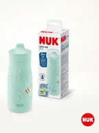 Sztućce dla dzieci - NUK Bidon "Mini-Me Sip Cup Bee" w kolorze turkusowym - 300 ml - miniaturka - grafika 1