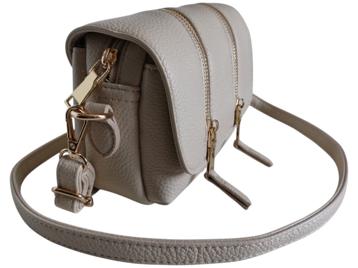 Mała Listonoszka Damska, Modna Beżowa Torebka Wizytowa Na Ramię