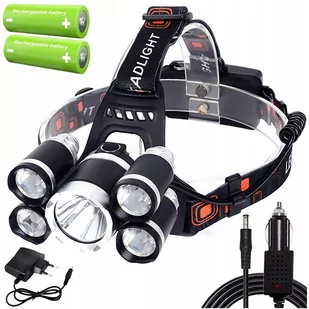 Mocna latarka czołowa 5x led cree xm-l t6 czołówka - Latarki - miniaturka - grafika 1