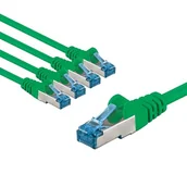 Kable miedziane - goobay 66058 Kabel sieciowy CAT 6A w zestawie 5 szt. / kabel krosowy ekranowany S/FTP/CU Ethernet, PiMF, LSZH/Cat 6a kabel z 10 Gbits/zielony / 5 x 3 m - miniaturka - grafika 1