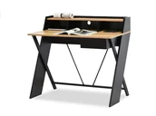 Biurka - BIURKO W STYLU LOFTOWYM ASGARD DĄB-CZARNY CZARNA PODSTAWA - miniaturka - grafika 1