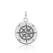 Wisiorki - Srebrny 925 wisiorek kompas róża wiatrów - miniaturka - grafika 1
