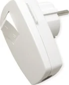 Gniazdka elektryczne - Bachmann Wtyczka z uziemieniem BACHMANN, biała, przełącznik kołyskowy 2-p - miniaturka - grafika 1