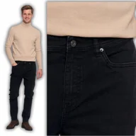 Spodnie męskie - SPODNIE SPODNIE MĘSKIE JEANSY PROSTE NOGAWKI ELEGANCKIE KLASYCZNE MORAJ 34 BLACK - miniaturka - grafika 1