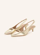 Czółenka - Guess Czółenka Z Odkrytą Piętą Jessah gold - GUESS - miniaturka - grafika 1