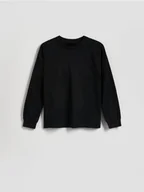 Bluzki dla chłopców - Reserved - Bawełniany longsleeve - czarny - miniaturka - grafika 1